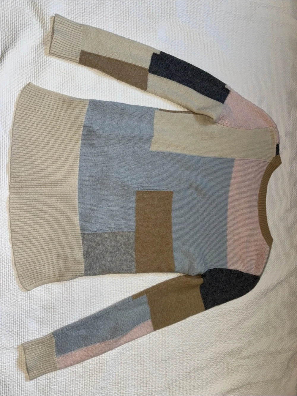 Adam Lippes Pastel Colorblock Crewneck Sweater Mohair wool blend size small